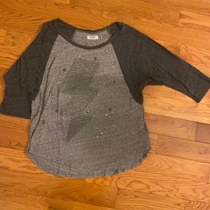 Lauren Moshi Lightning Rod Long Sleeve Tee! Baseball tee style!